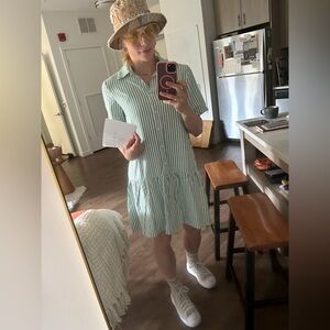 Women’s Striped Button-Up Shirt Dress